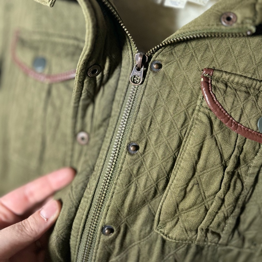 Hei Hei Olive Army Green Sherpa Lined Women’s Coat w/Pockets, Hood, Pockets, Med - Picture 3 of 16
